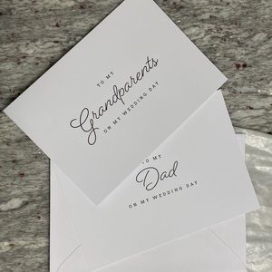 Blank Wedding Day Notecards x2
